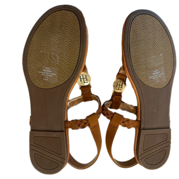 Tommy Hilfiger Sandals Thongs Brown - Size 6.5 - Picture 3 of 5